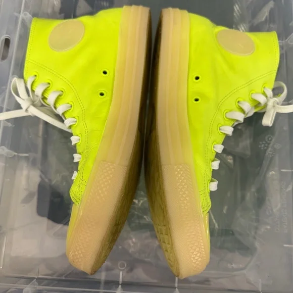 Converse Chuck Taylor All Star High Top 'Neon Yellow' | Men’s 10 Leather - Picture 8 of 13